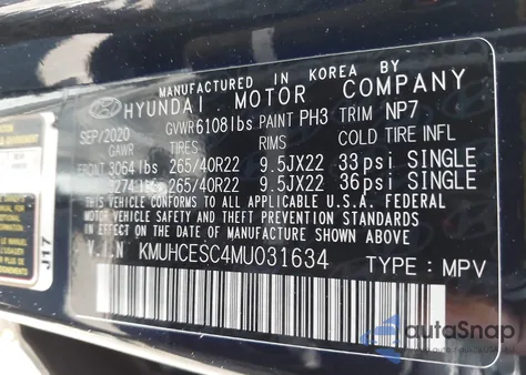 2021 Genesis Gv80 3.5T Awd из США, поврежденный, VIN KMUHCESC4MU031634